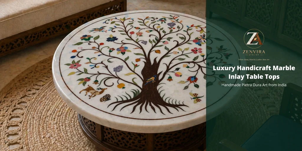 Handcrafted Marble Inlay Table Tops