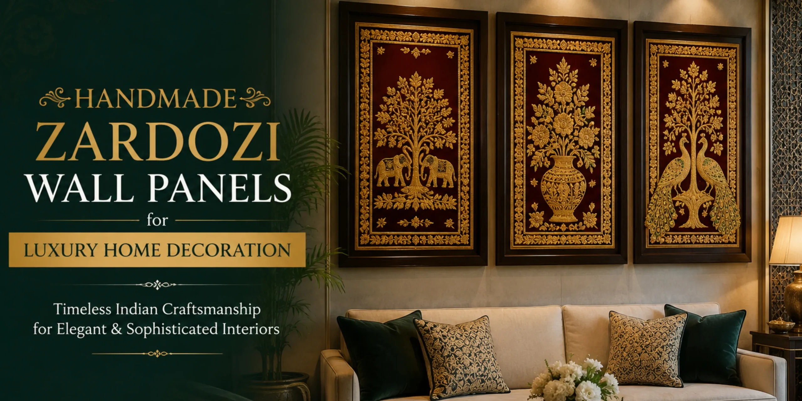 Handmade Zardozi Wall Panels